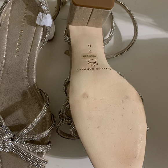 Loeffler Randall Gold Knotted Heels - Picture 4 of 5